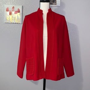 Hedy Knits vintage red knit open blazer jacket